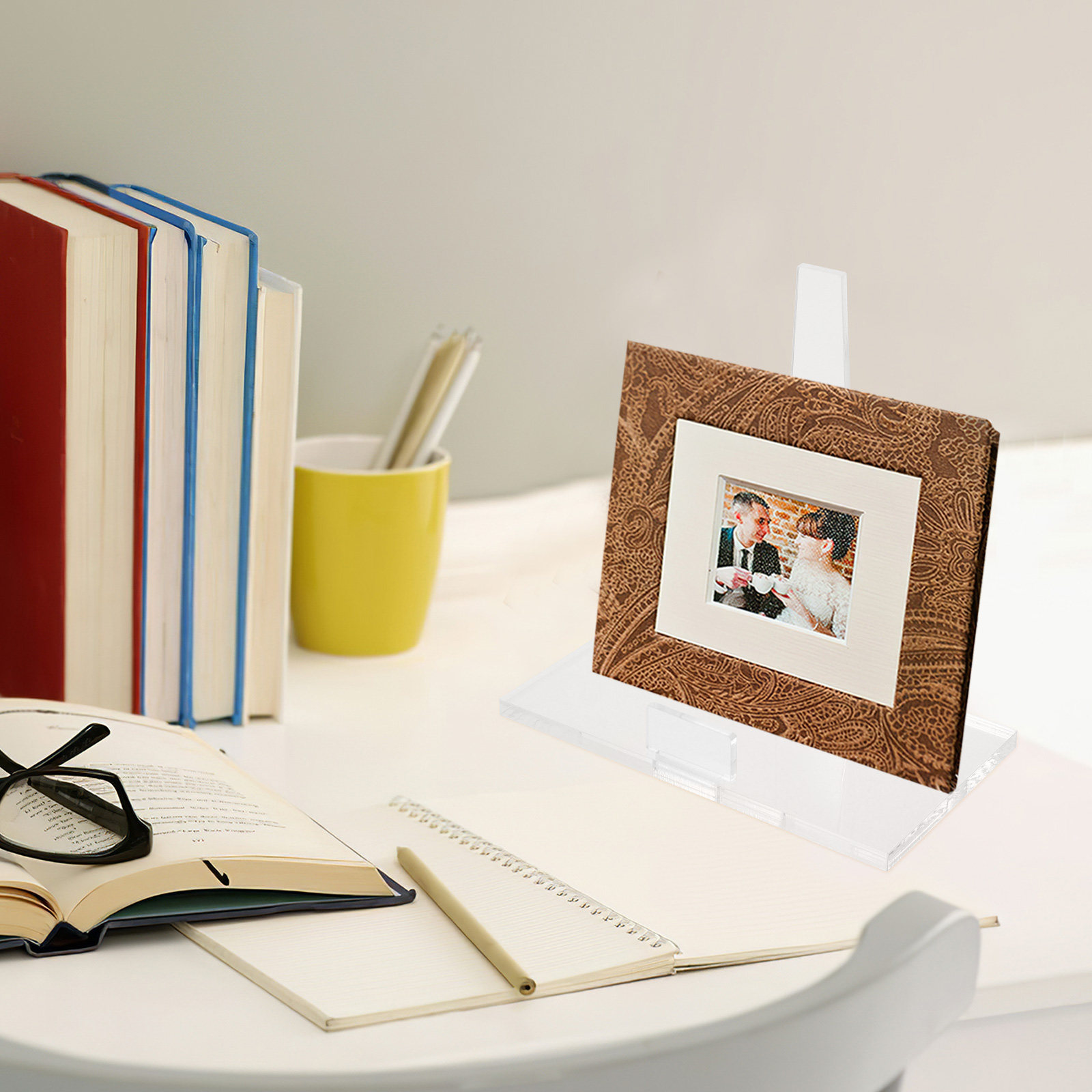 Clear Acrylic Book Stand Holder - Cornice portatile in acrilico per foto,